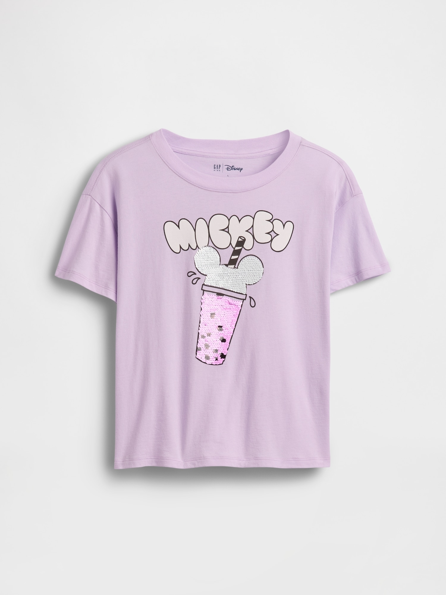 GapKids &times; ディズニー オーバーサイズ フリッピー変身スパンコール グラフィックTシャツ-1