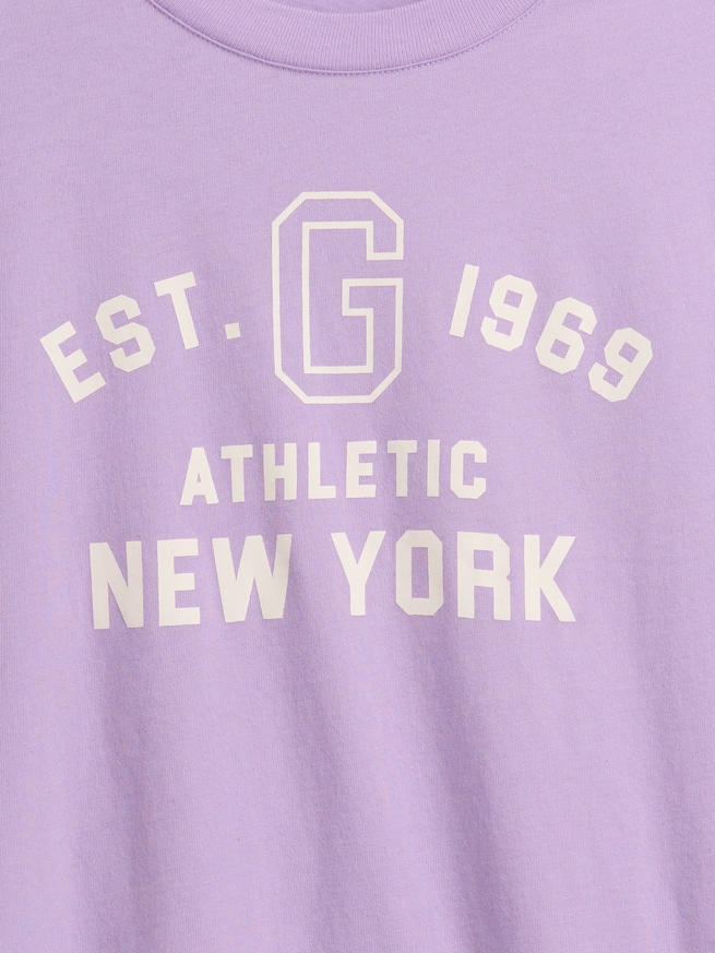 オーバーサイズ クロップド GAPロゴTシャツ (キッズ)-3