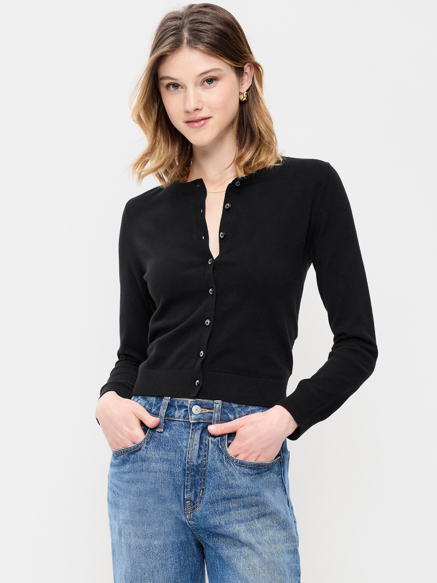 SoSoft Lite Cropped Crew-Neck Cardigan