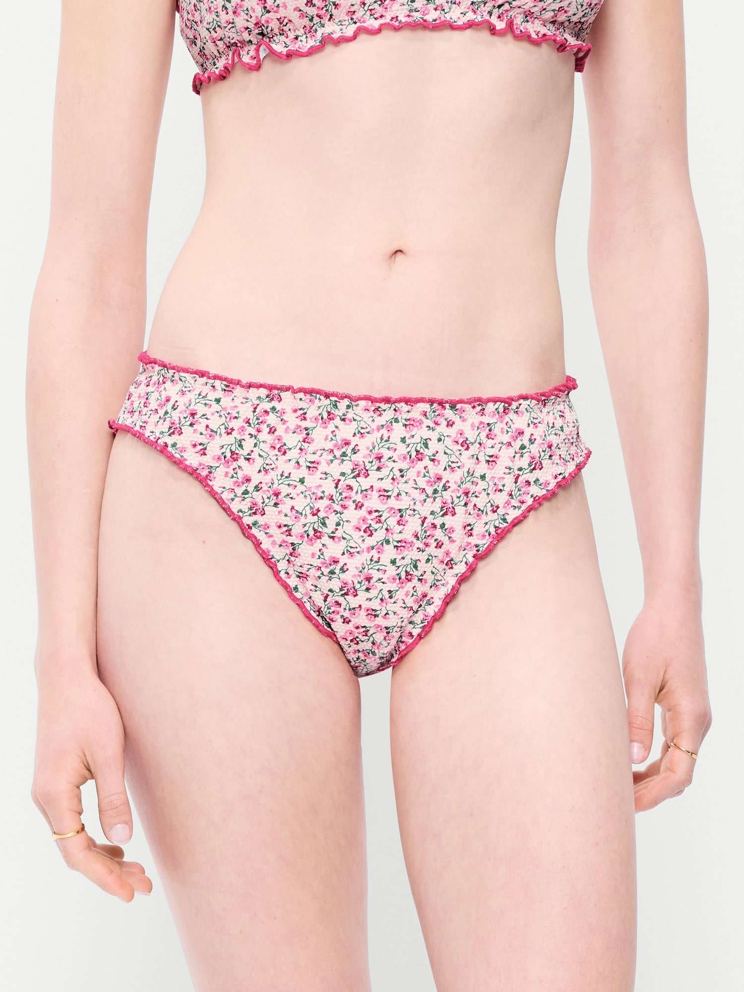 BAS DE MAILLOT DE BAIN À VOLANTS TAILLE MI-BASSE