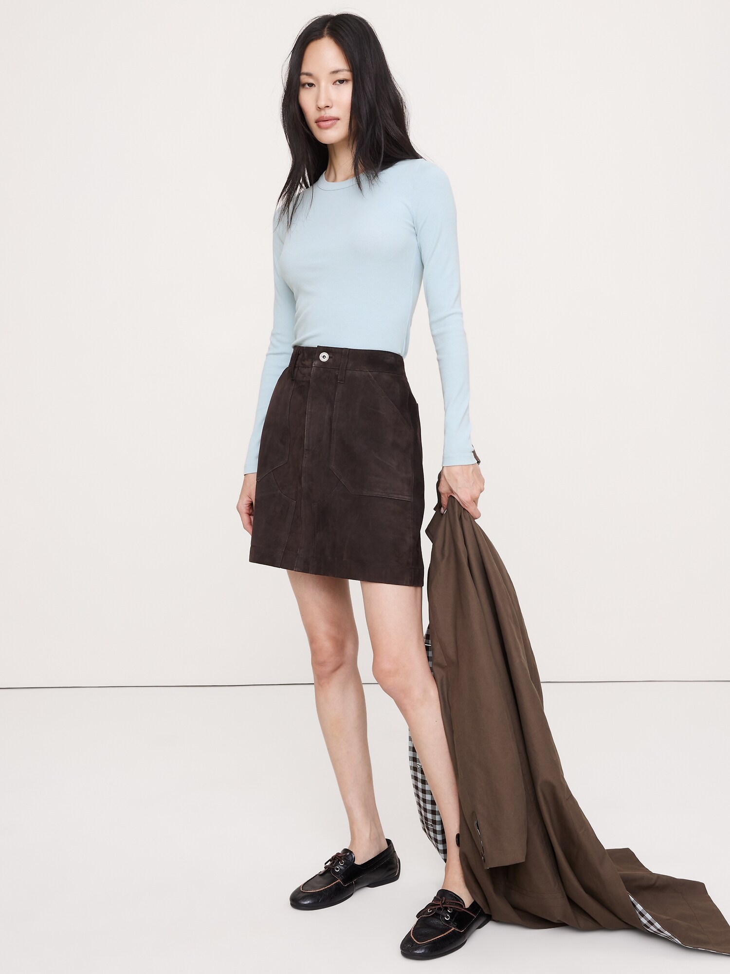 T-SHIRT RAS DU COU EN TISSU CÔTELÉ