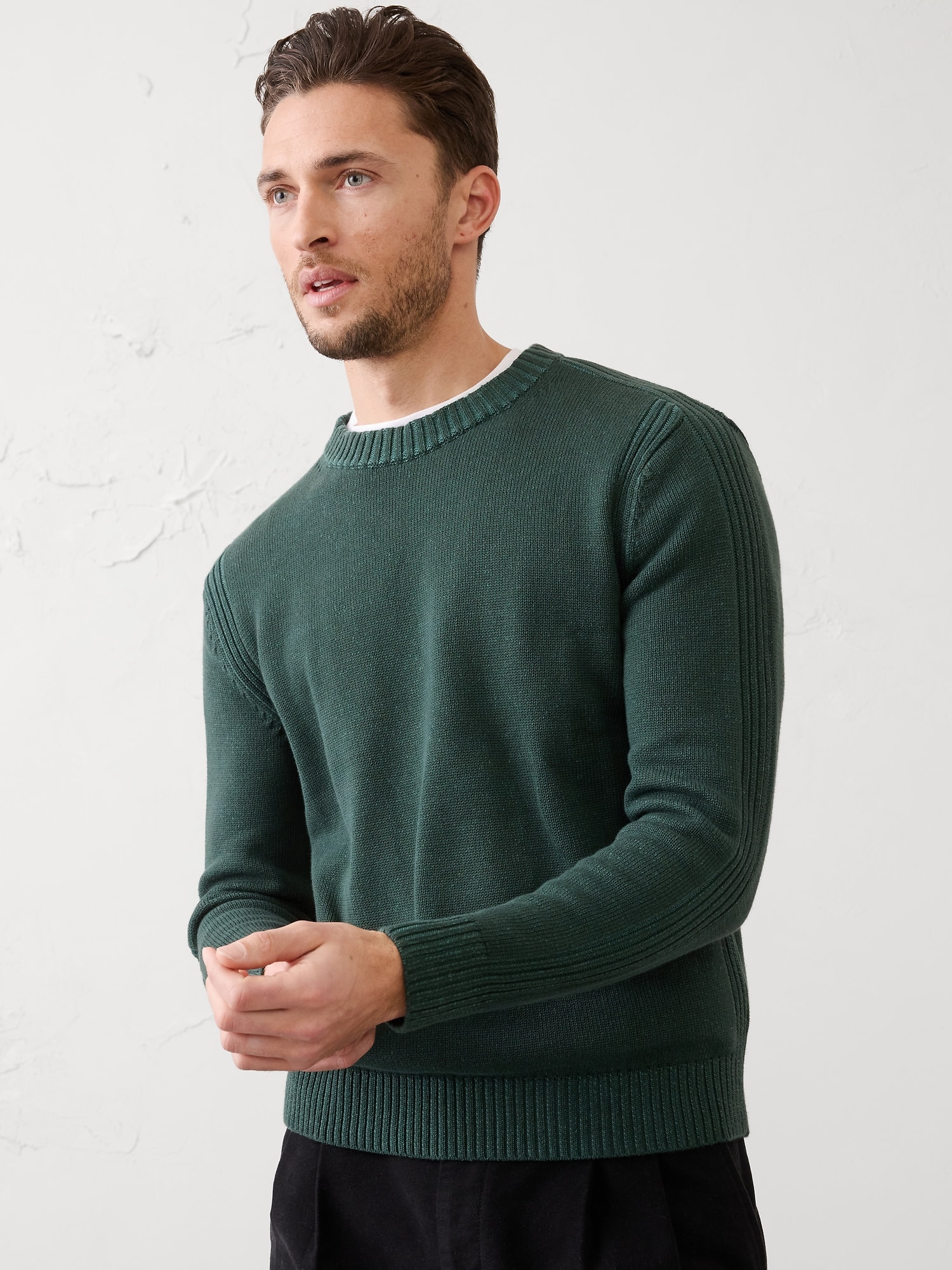 Plaited Crew-Neck Sweater