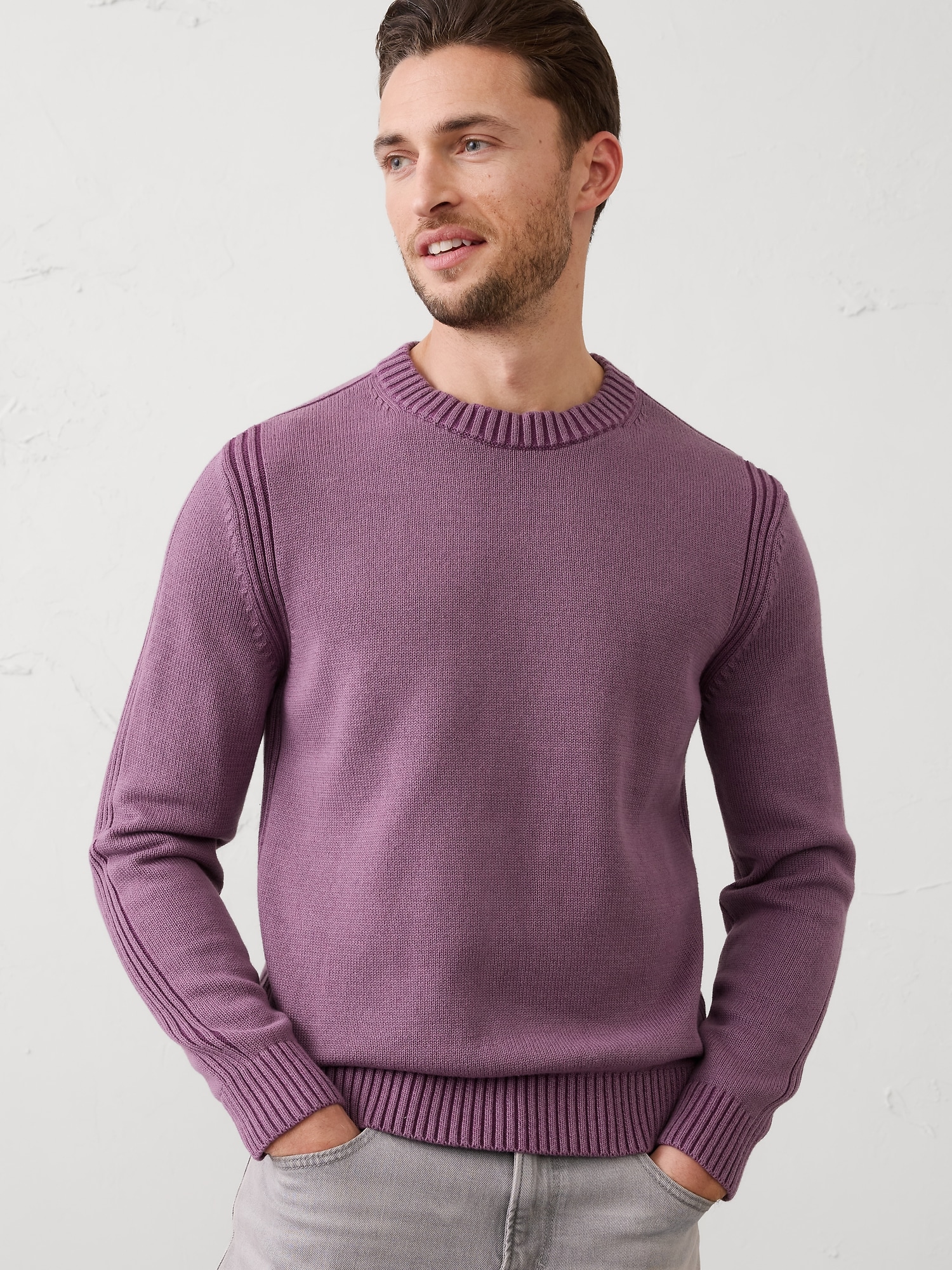 Plaited Crew-Neck Sweater