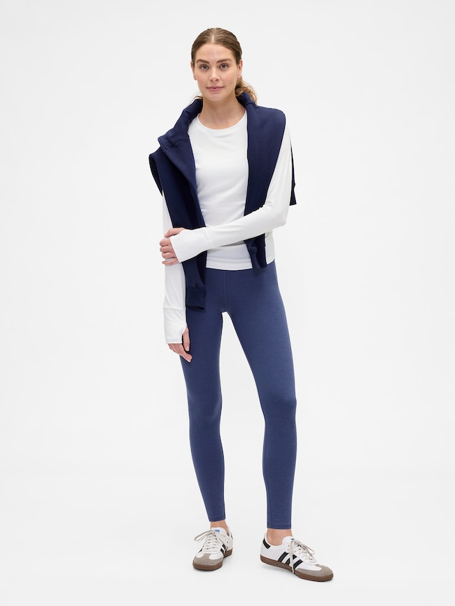 GapFit ブラッシュド ジャージー ルーシュTシャツ-2