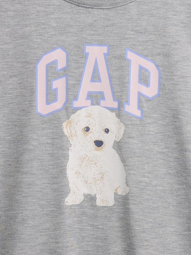 リサイクル オーバーサイズ グラフィック GAPロゴ パジャマTシャツ (キッズ)-3