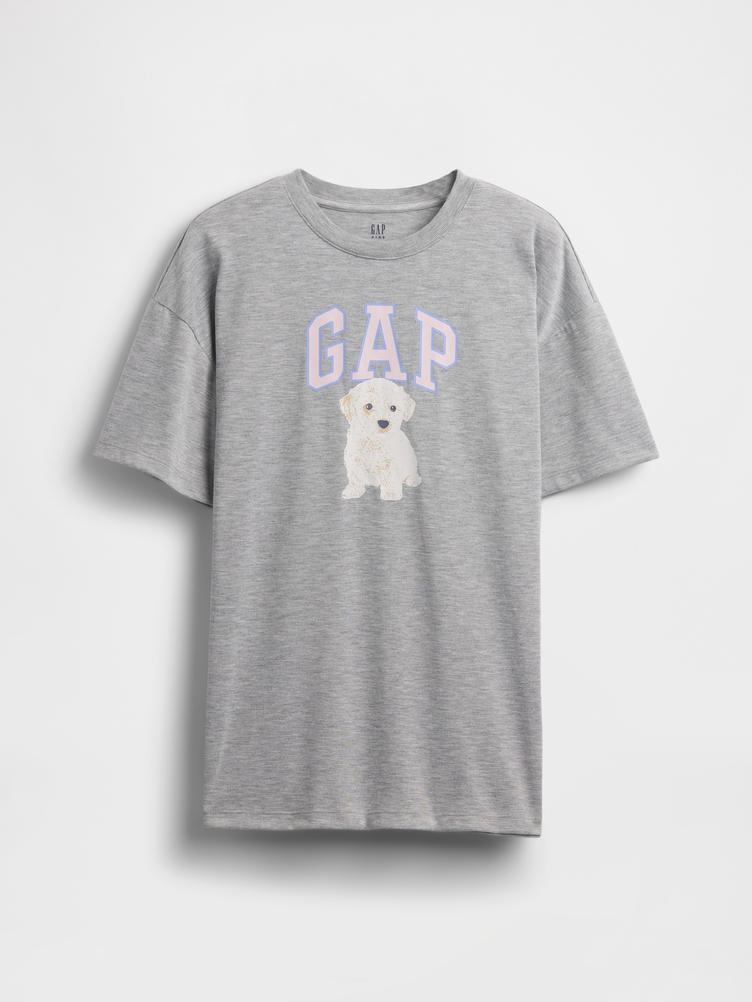 リサイクル オーバーサイズ グラフィック GAPロゴ パジャマTシャツ (キッズ)-1