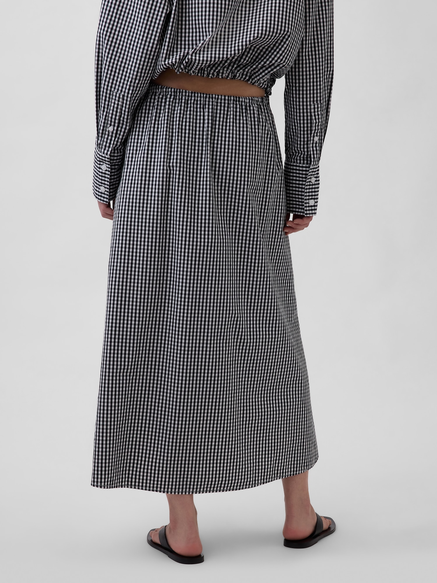 ポプリン イージーウエストマキシスカート-1