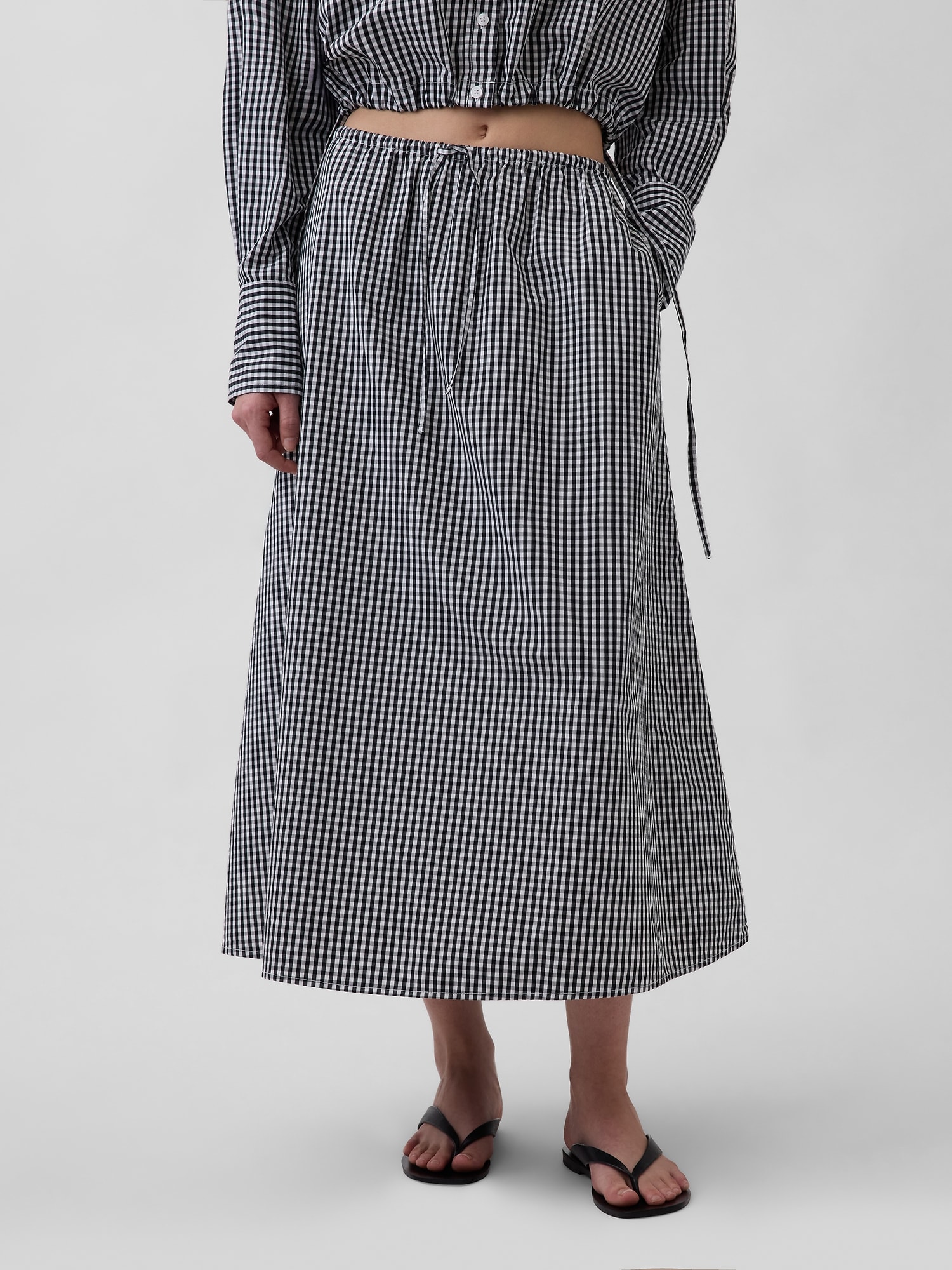 ポプリン イージーウエストマキシスカート-2