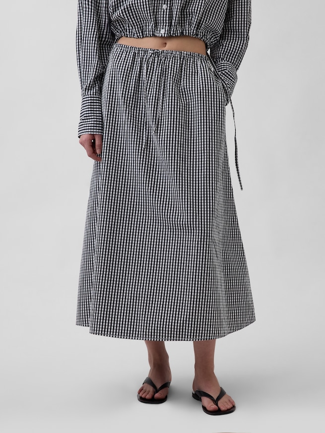 ポプリン イージーウエストマキシスカート-2