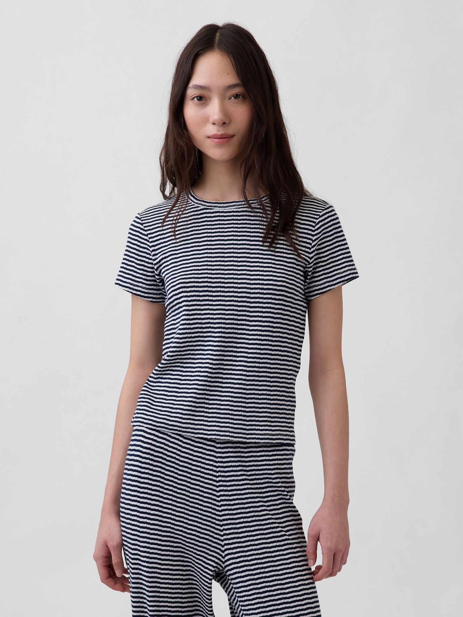 T-SHIRT DE PYJAMA EN TRICOT POINTELLE