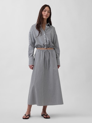 ポプリン イージーウエストマキシスカート