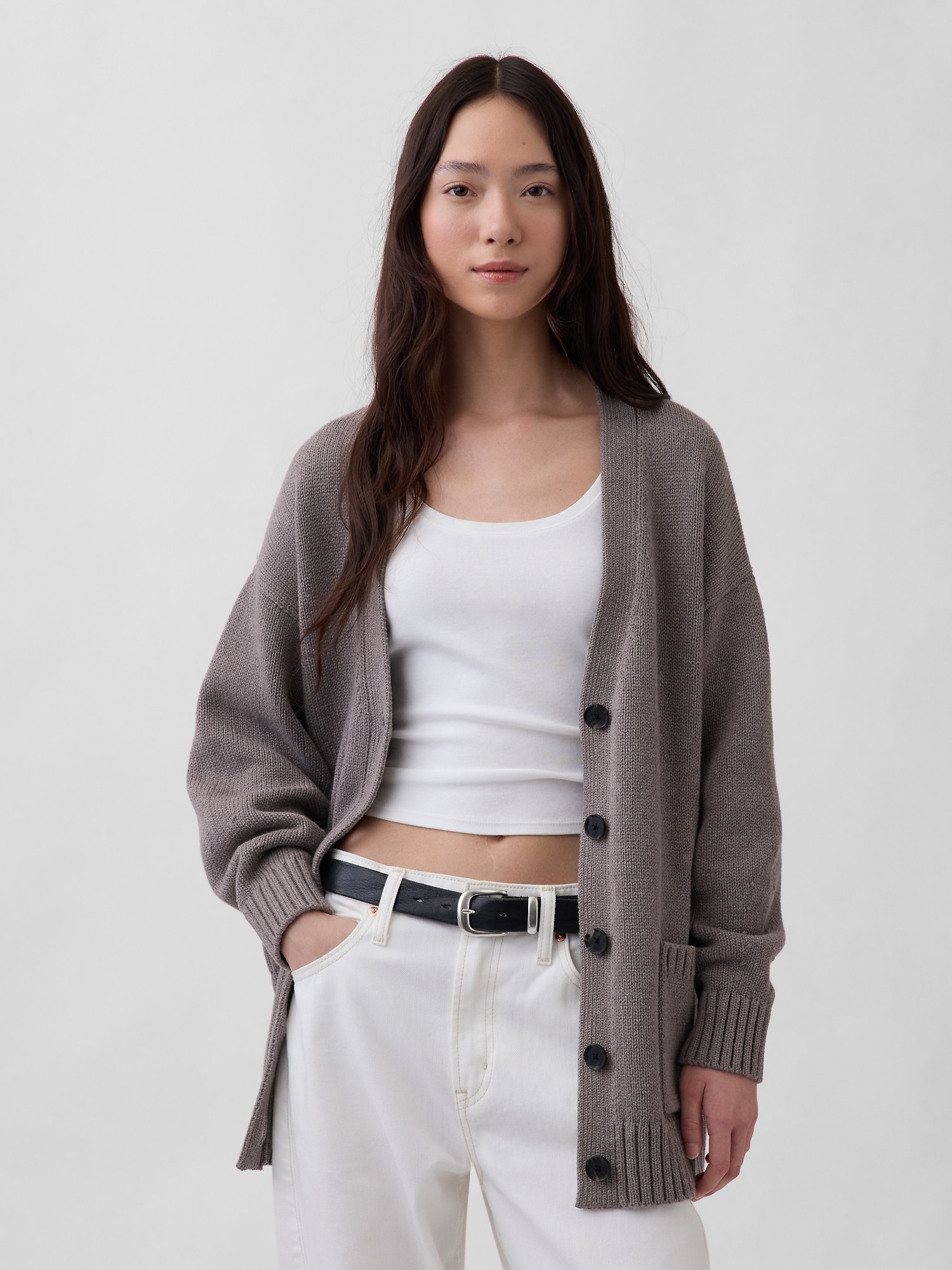 100% Cotton Oversized Boyfriend Cardigan Sweater