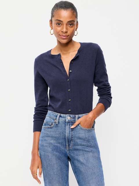 SoSoft Lite Cropped Pointelle Cardigan