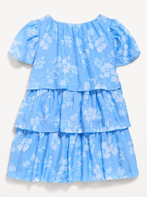 Short-Sleeve Tiered Swing Dress for Toddler Girls