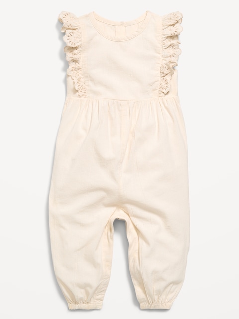 Sleeveless Ruffle-Trim One-Piece for Baby