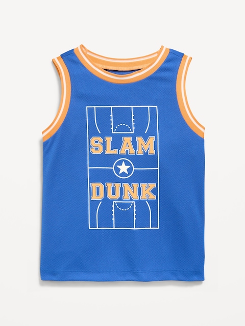 Mesh Graphic Basketball Tank Top for Toddler Boys
