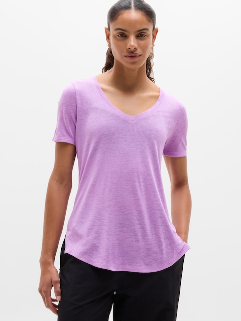 Breezy Scoop V-Neck Tee