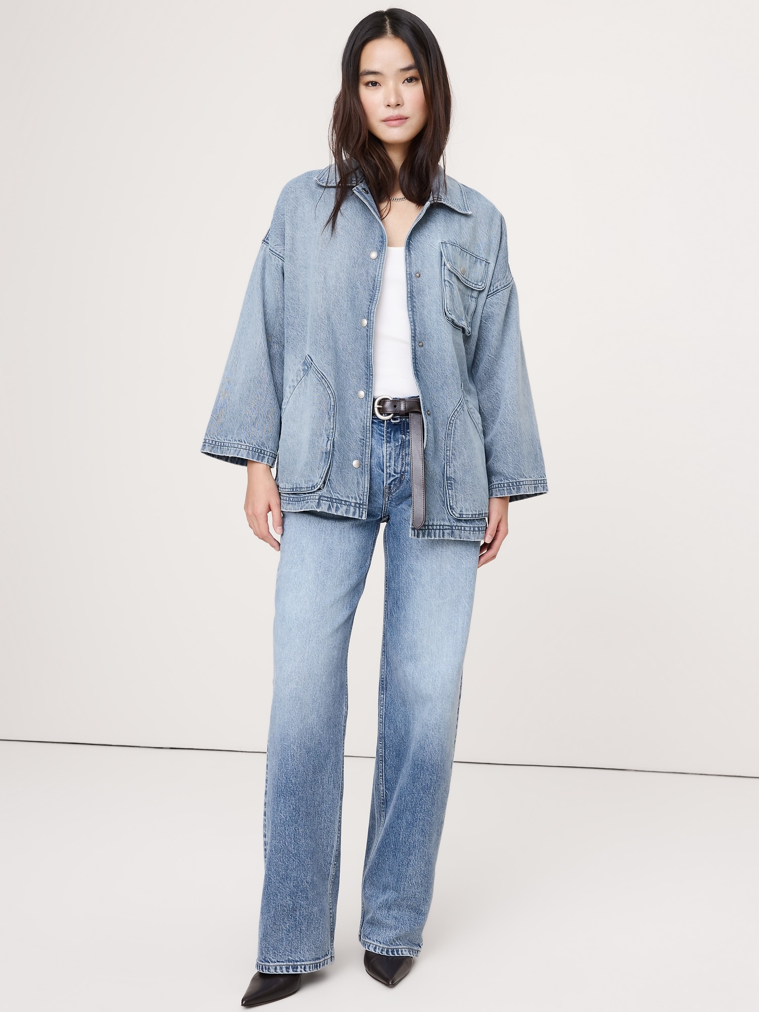 VESTE DE TRAVAIL EN COTON DÉLAVÉ