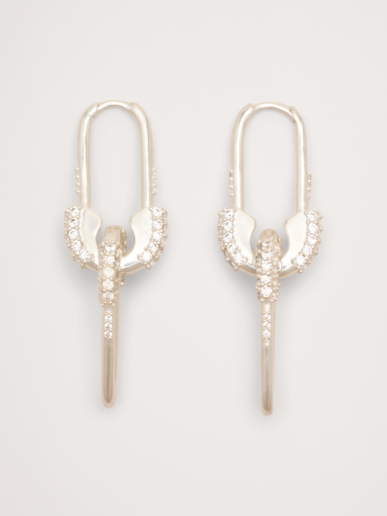 BOUCLES D'OREILLES À ÉPINGLES DE SÛRETÉ AVEC PIERRES DU RHIN