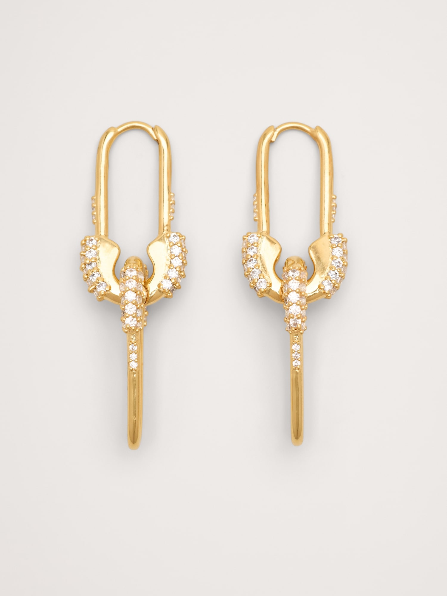 BOUCLES D'OREILLES À ÉPINGLES DE SÛRETÉ AVEC PIERRES DU RHIN