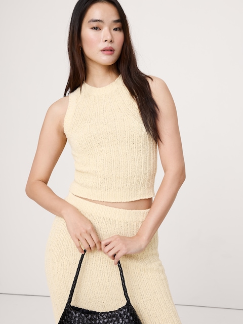 CAMISOLE EN TRICOT DE COTON BOUCLÉ