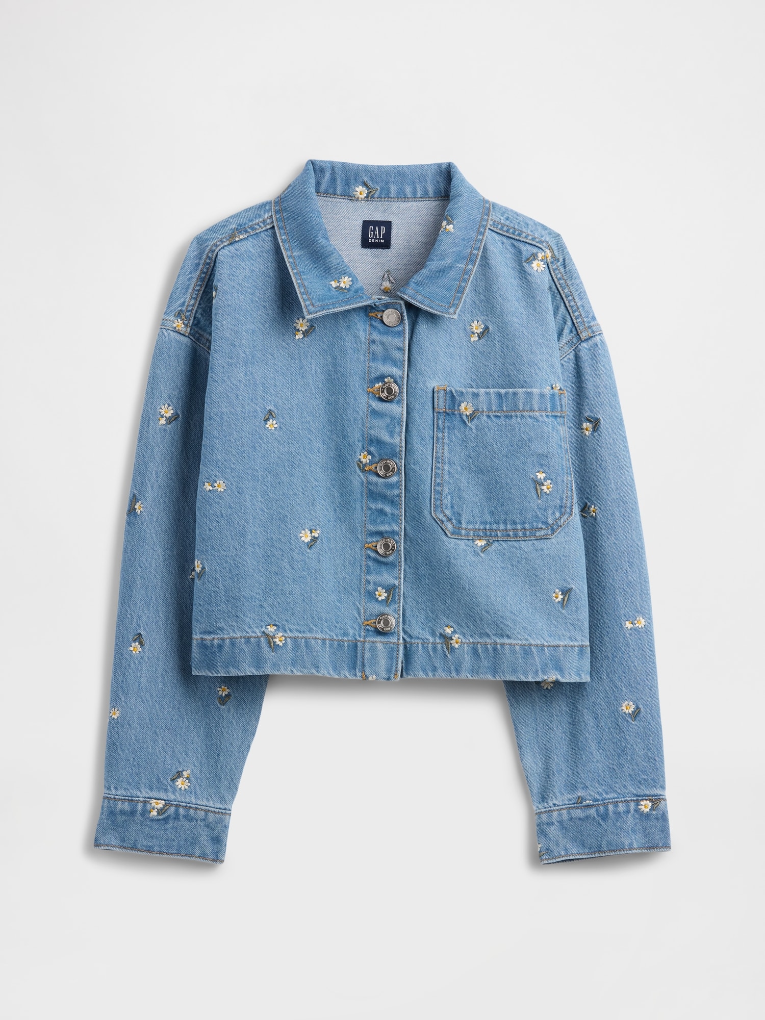 Kids Relaxed Embroidered Denim Jacket