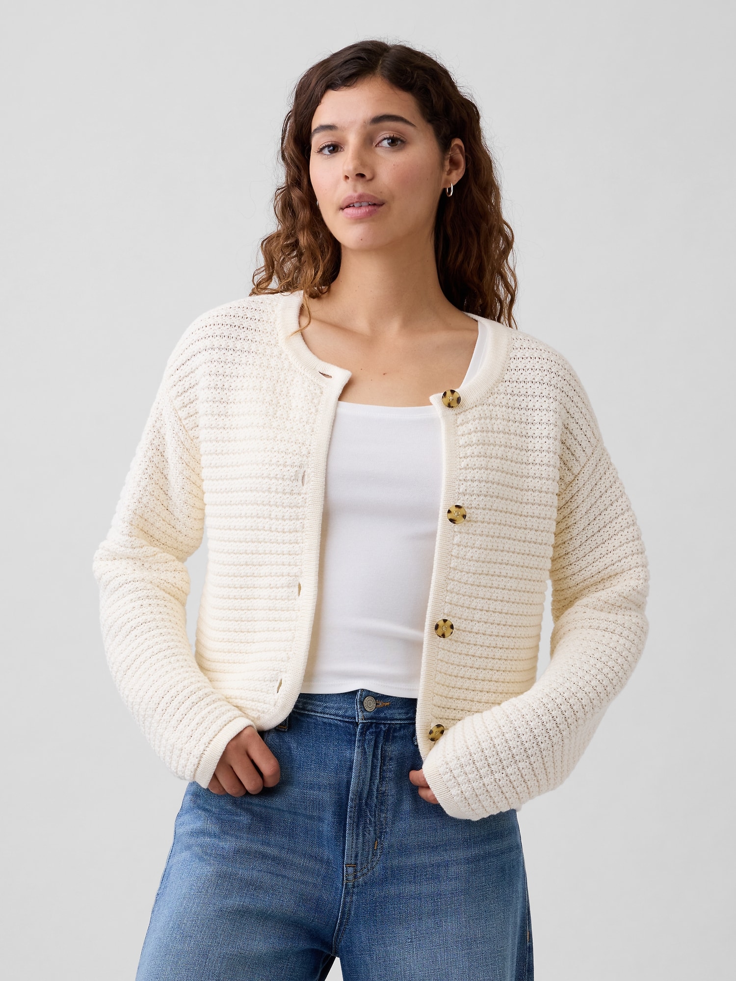 Relaxed Textured Cardigan