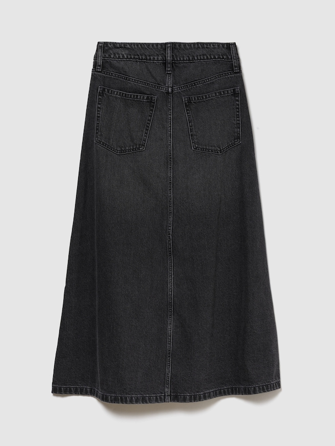 ウォッシュウェル ミディ丈デニムスカート-1