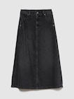 ウォッシュウェル ミディ丈デニムスカート-0