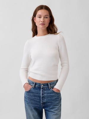 コットン100% ロールネックセーター