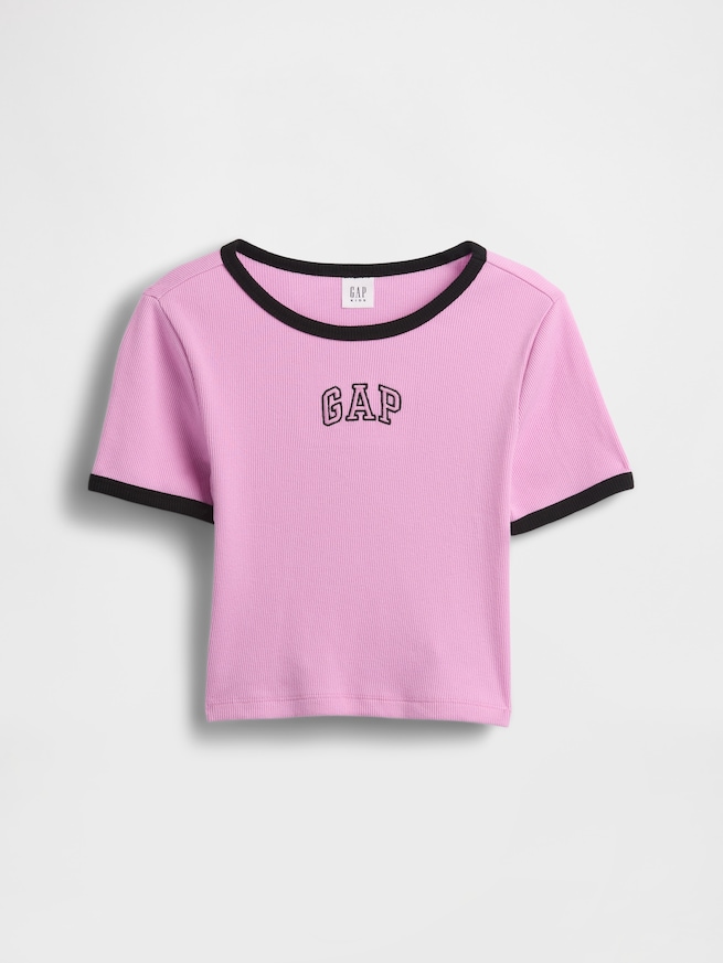 GAPロゴ リブ リンガーTシャツ (キッズ)-1
