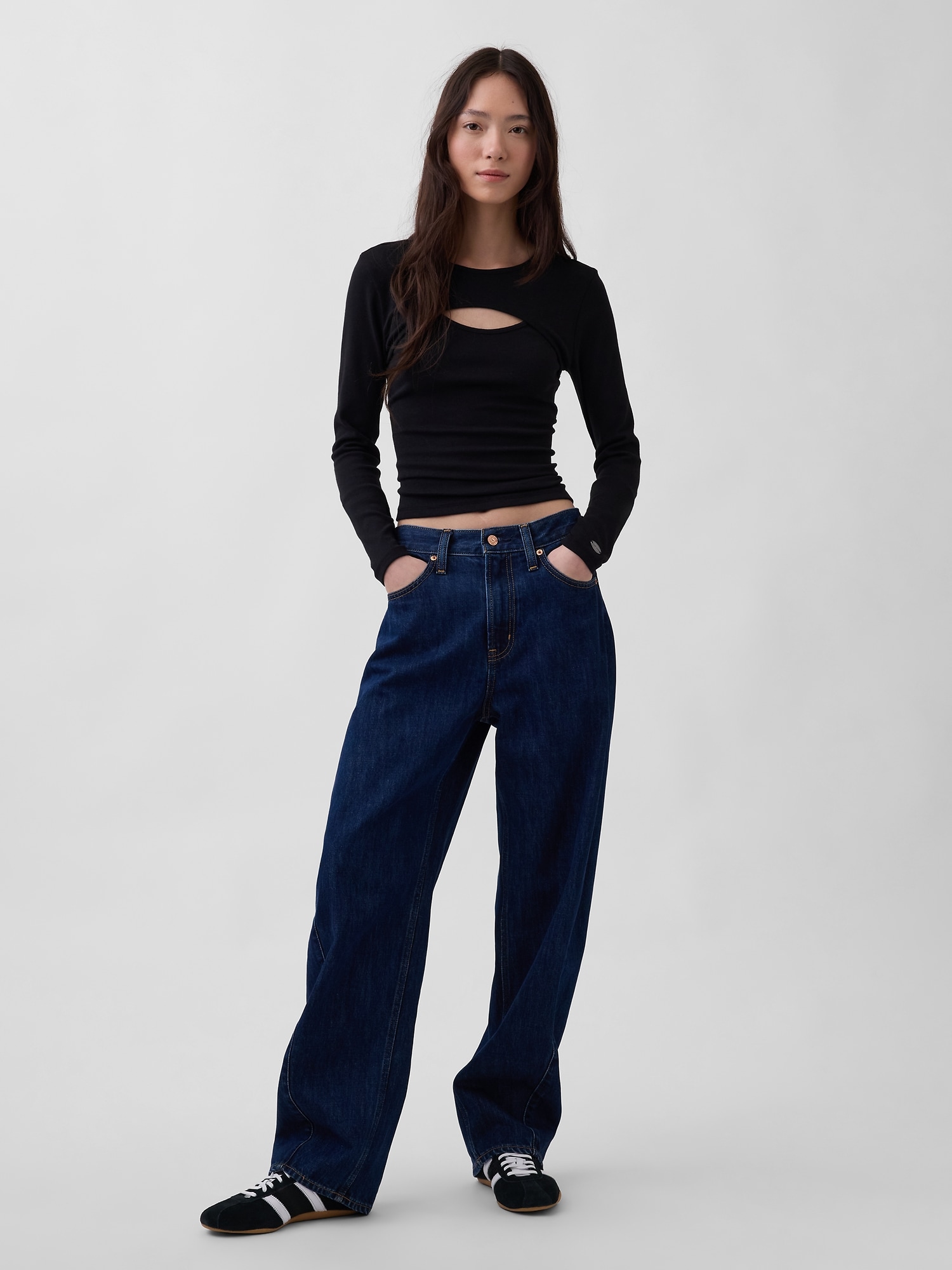 モダン カットアウトTシャツ-1