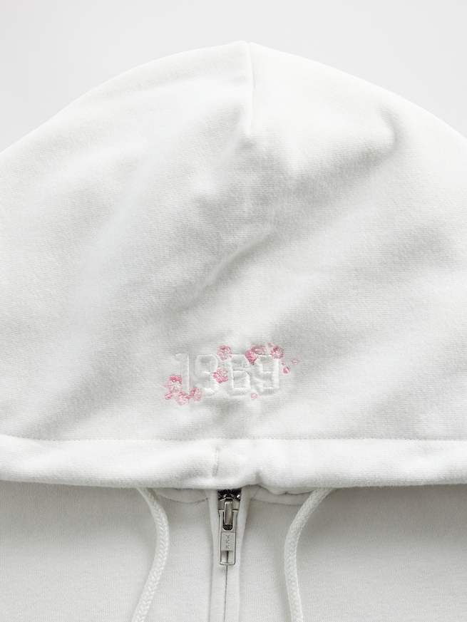 ヴィンテージソフト フレンチテリー SAKURA GAPロゴ ジップアップパーカー-3