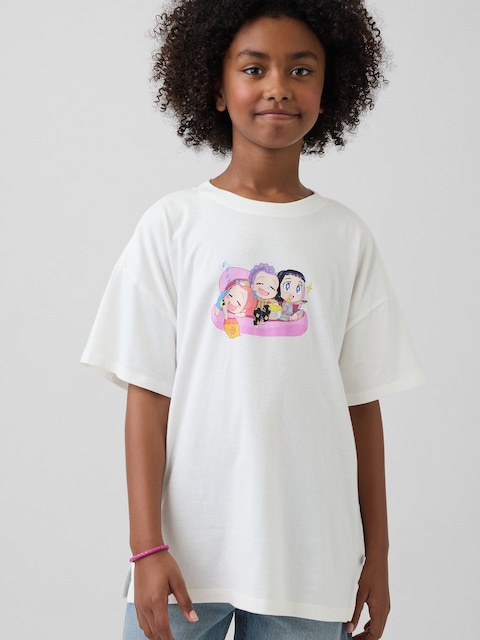 T-SHIRT LONG À IMPRIMÉ DE LES GUERRIÈRES DE LA K-POP POUR ENFANT