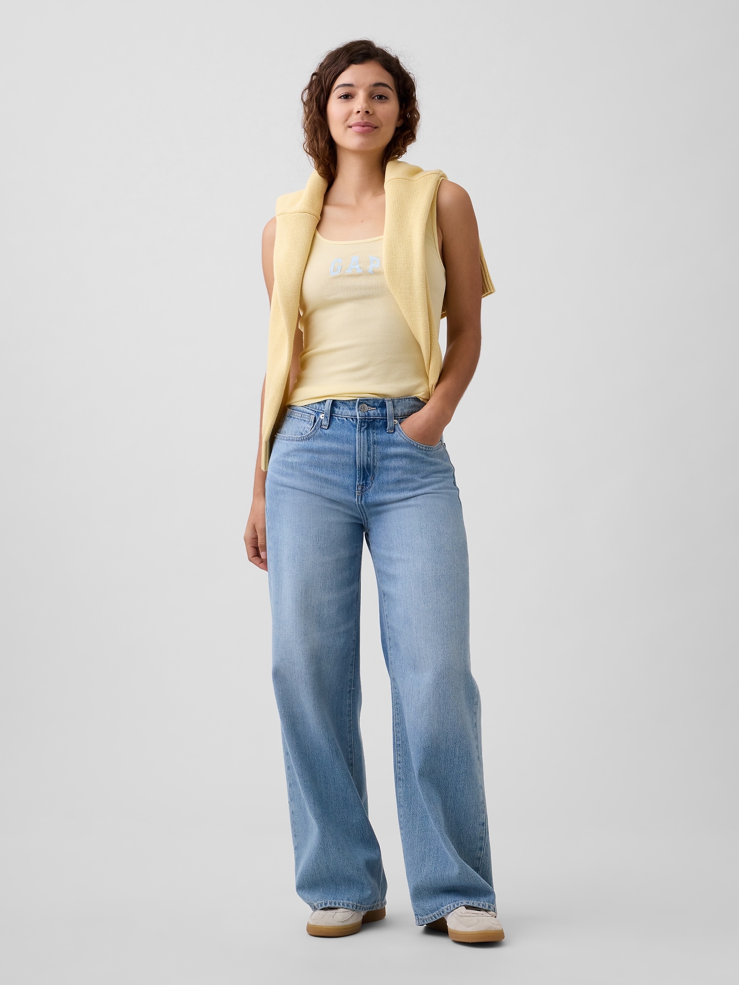 リブ GAPロゴ タンクトップ-2