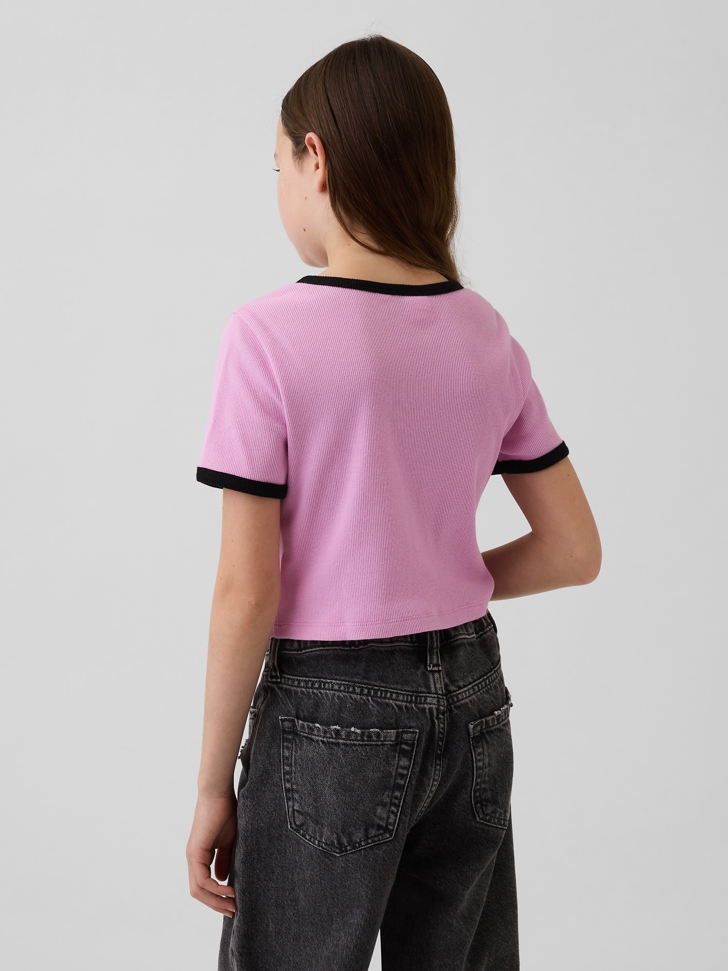 GAPロゴ リブ リンガーTシャツ (キッズ)-2