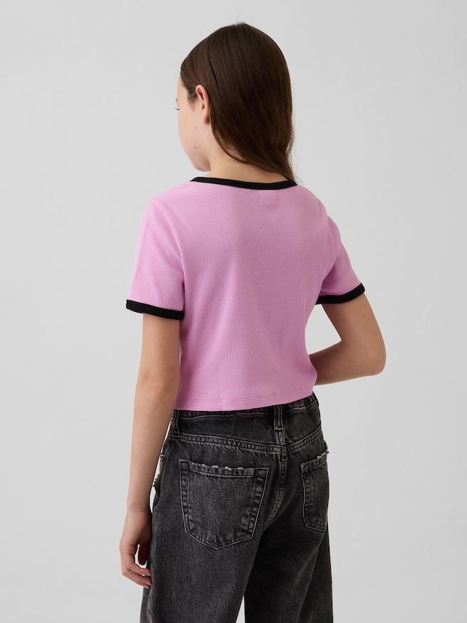 GAPロゴ リブ リンガーTシャツ (キッズ)-2