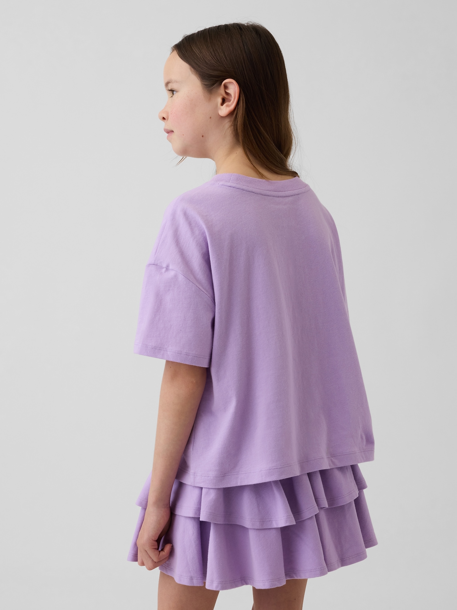 オーバーサイズ クロップド GAPロゴTシャツ (キッズ)-2