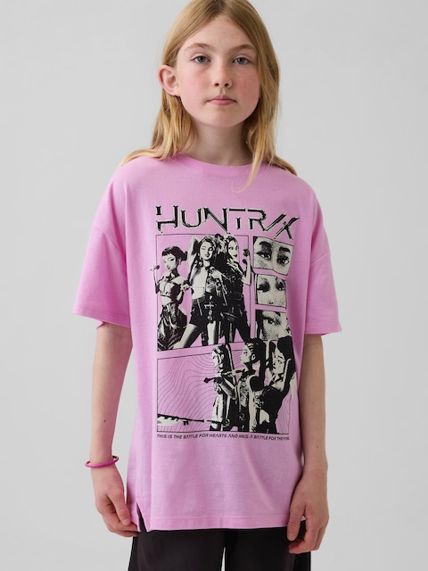T-SHIRT LONG À IMPRIMÉ DE LES GUERRIÈRES DE LA K-POP POUR ENFANT