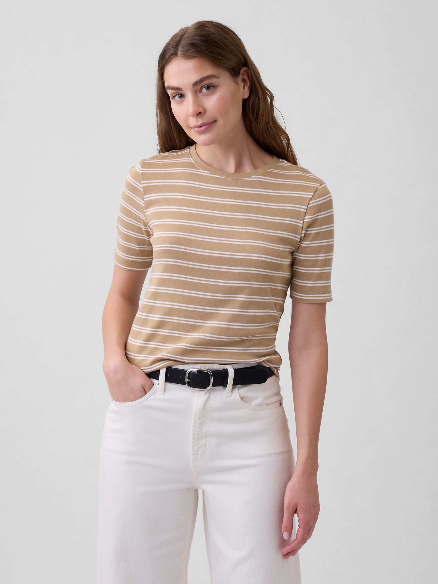 Modern Ribbed Crewneck T-Shirt