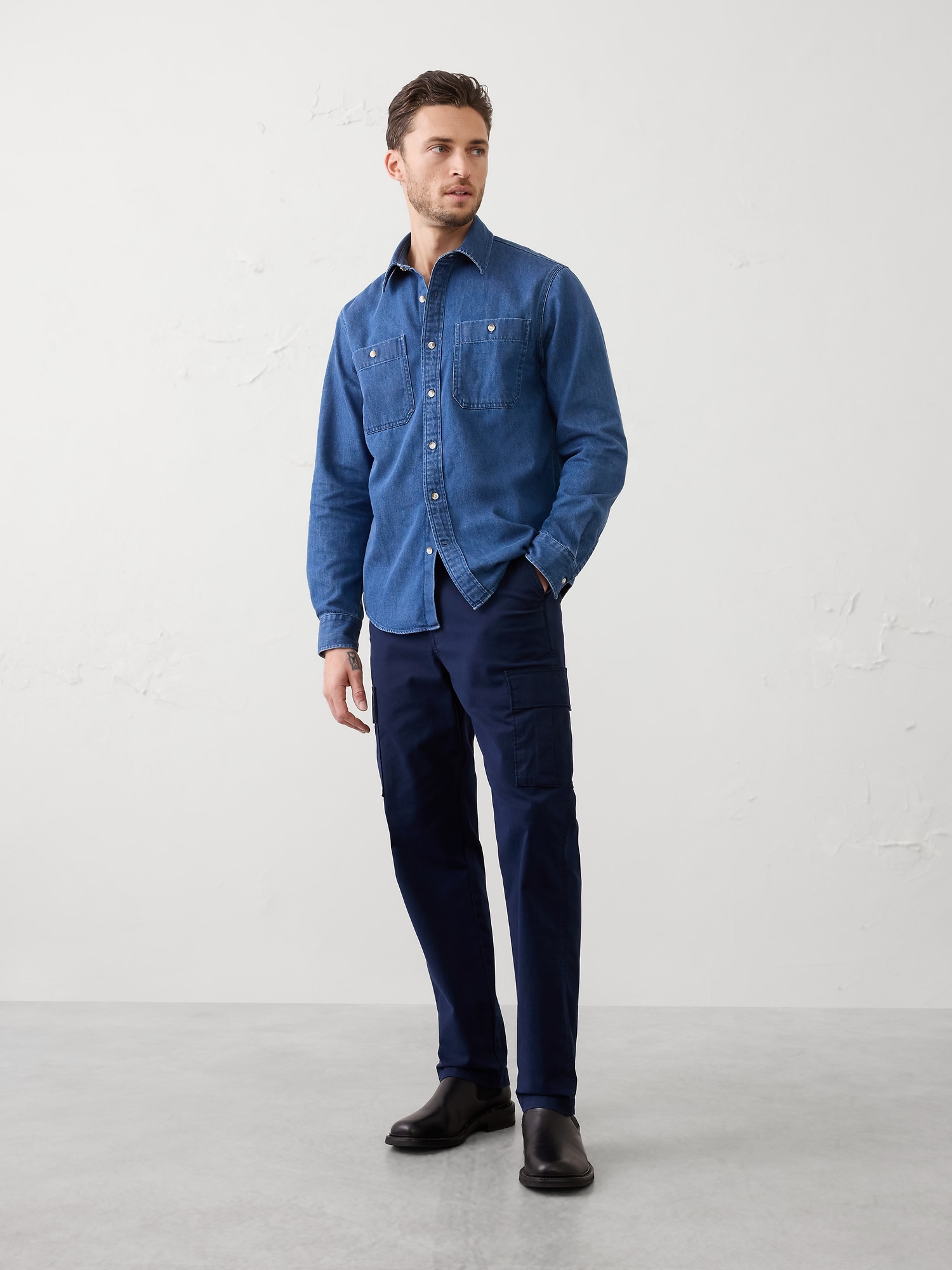 Standard-Fit Vintage Denim Shirt