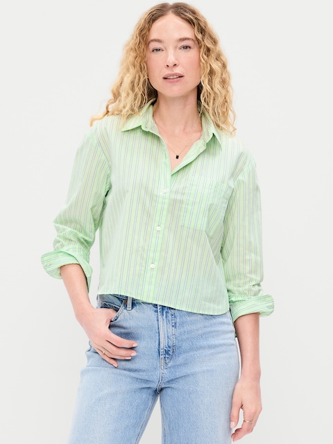 Cropped Button-Down Shirt