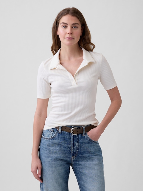 Ribbed Polo Shirt