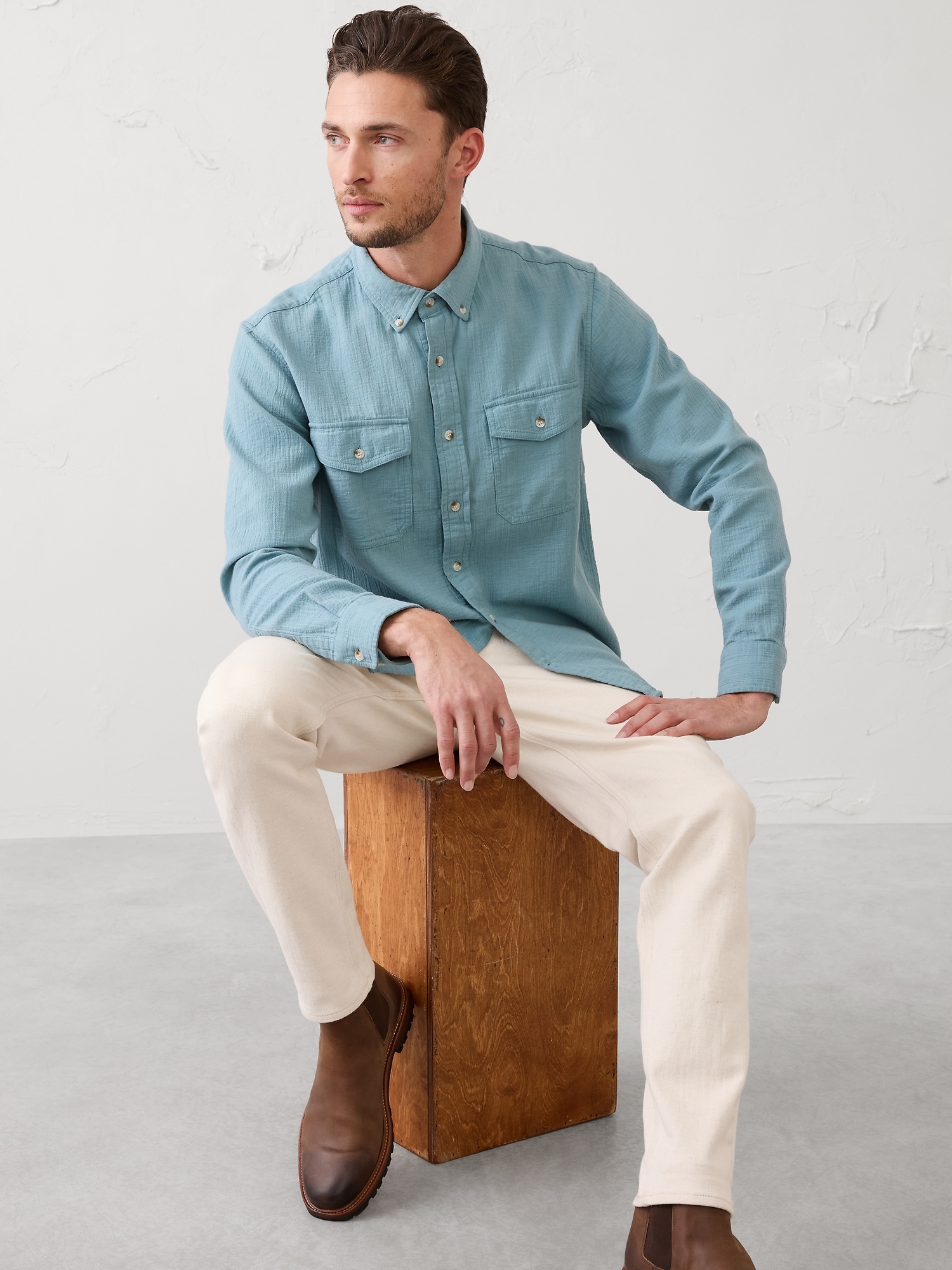 Standard-Fit Double Weave Shirt