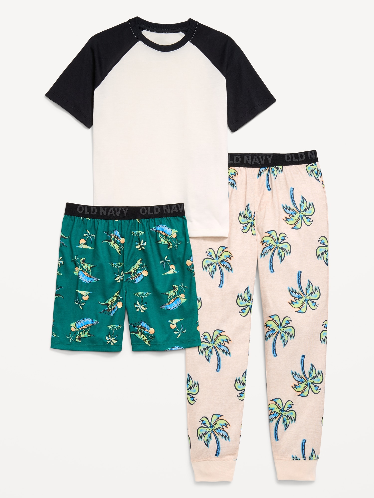 3-Piece Jersey-Knit Pajama Set for Boys