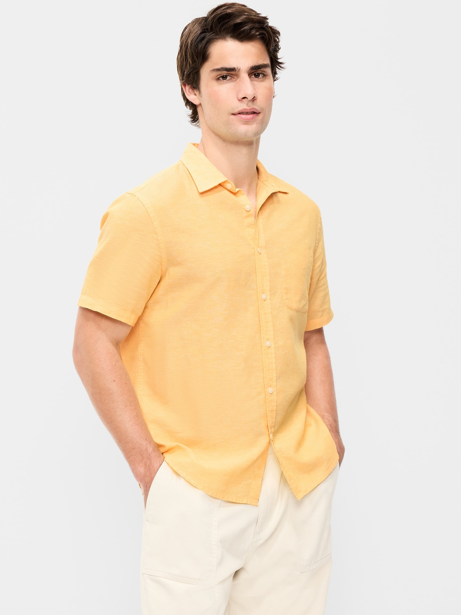 CHEMISE CLASSIQUE PASSE-PARTOUT EN MÉLANGE DE LIN