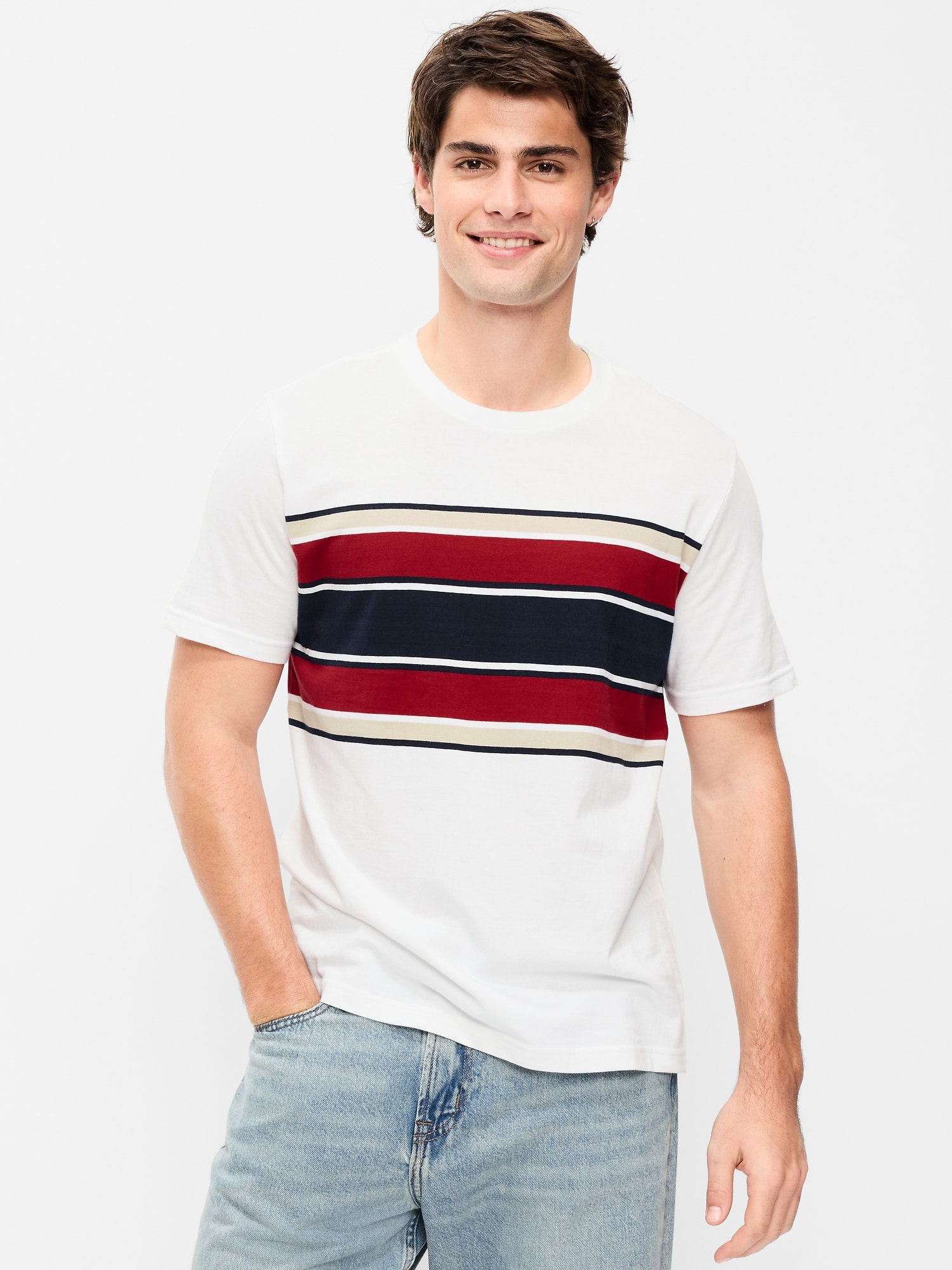 T-SHIRT RAS DU COU À RAYURES