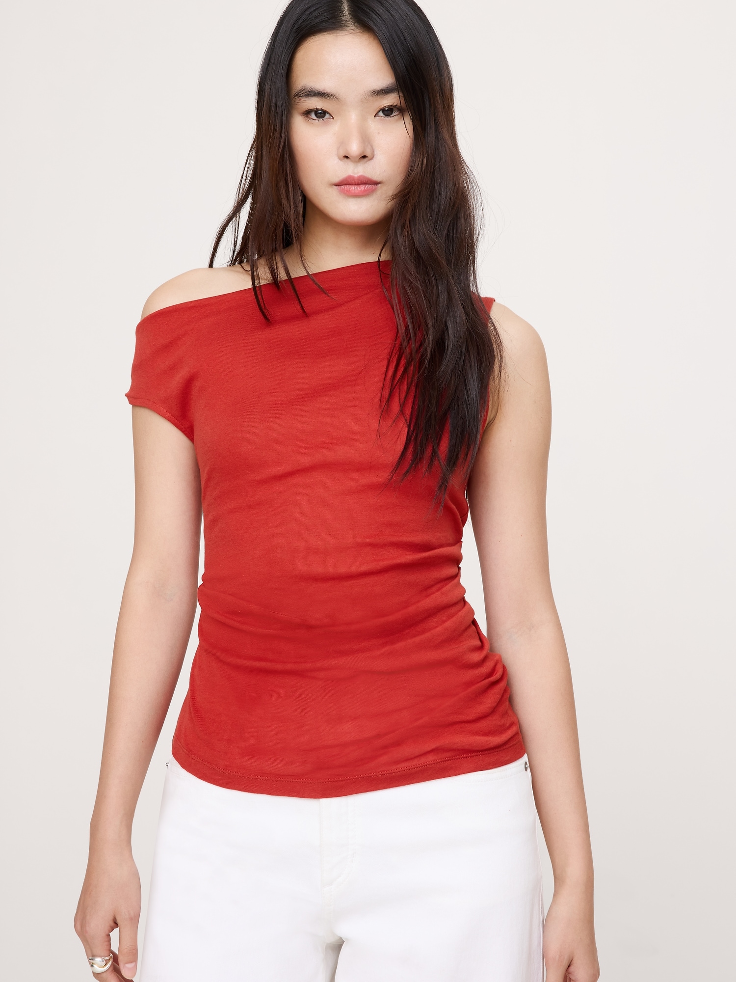 CAMISOLE ASYMÉTRIQUE EN COTON LÉGER