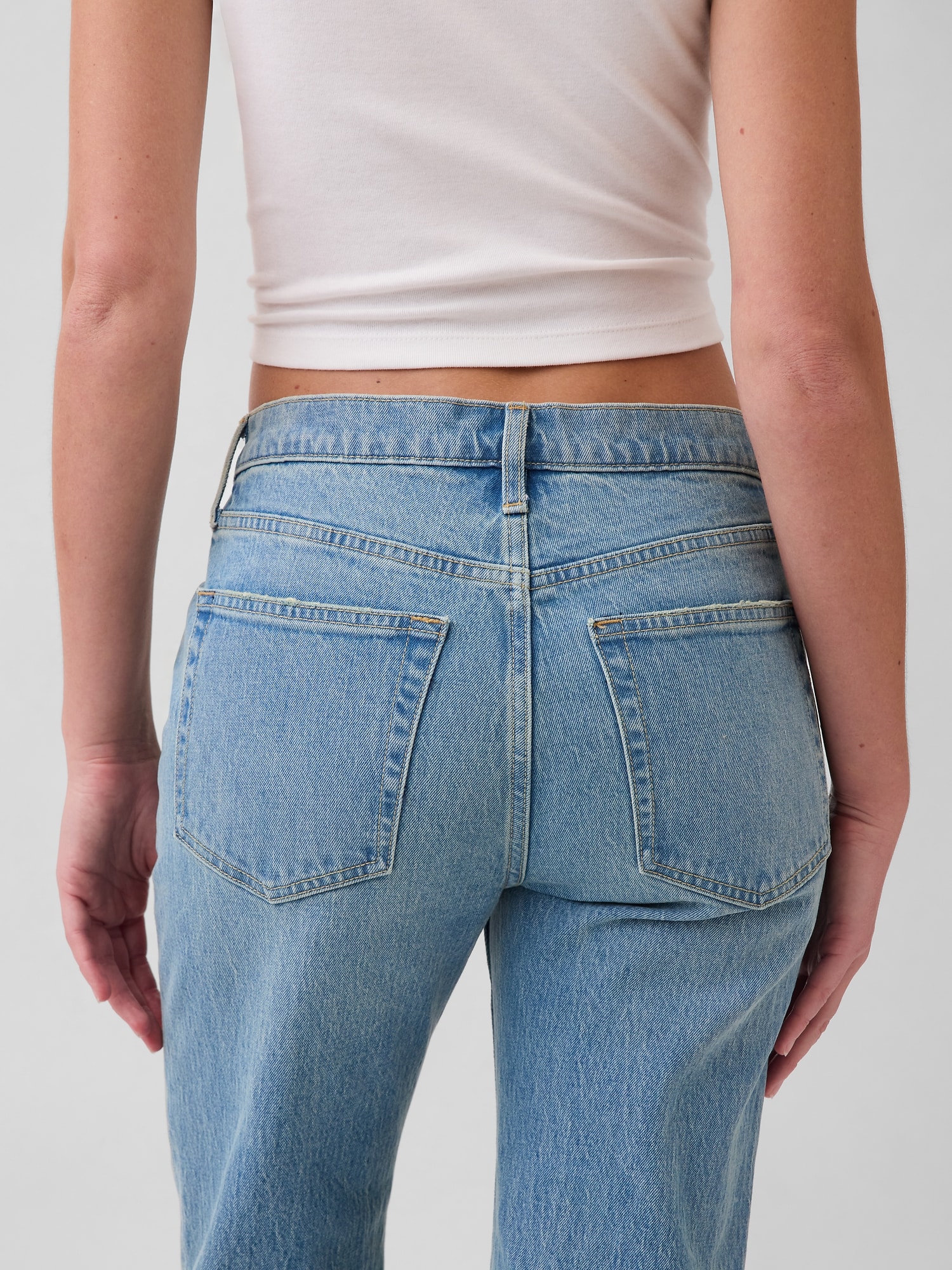 ミッドライズ リラックスフィット ストレートデニム-6