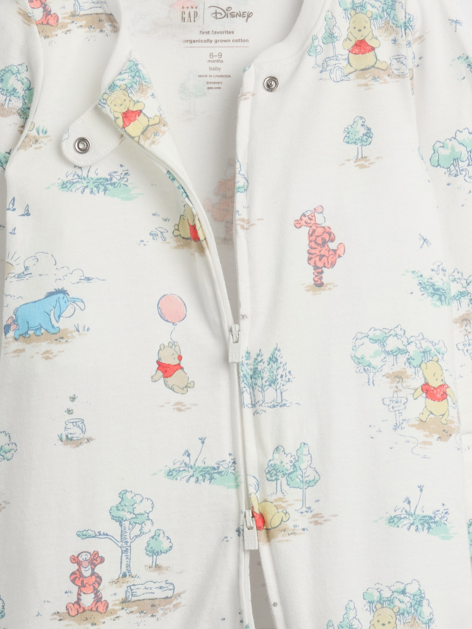 くまのプーさん オーガニックコットン 足つきカバーオール (ベビー)-2